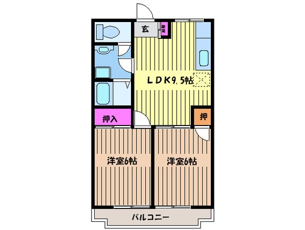 岡野Ⅱﾋﾞﾙの物件間取画像